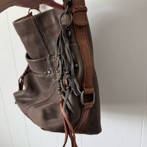 THE SAK Ashland Leather Bucket Bag in Slate
